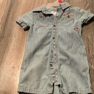 Ralph Lauren Light Blue Denim Short Sleeve Romper
